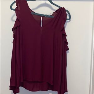Cold shoulder long sleeve blouse